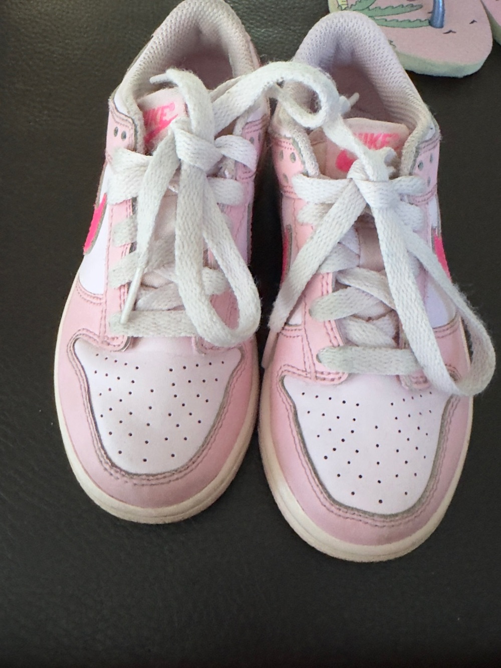 Nike Kids Pink and White Low-Top Sneakers